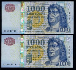 2011 1000 Forint DC sorszámkövető