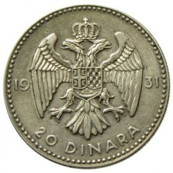 Jugoszlávia 1931 20 Dinár
